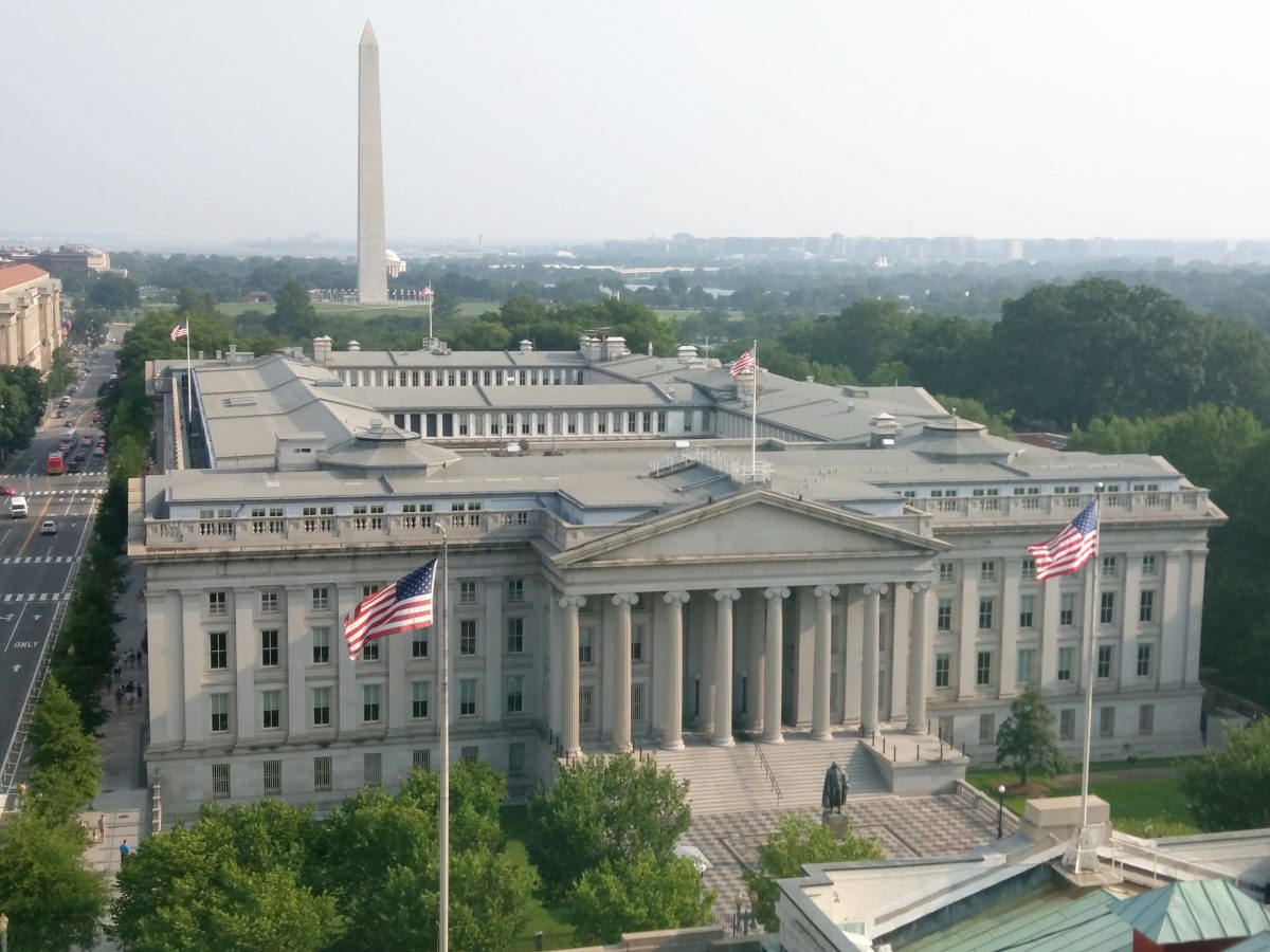 US Treasury building in Washington DC