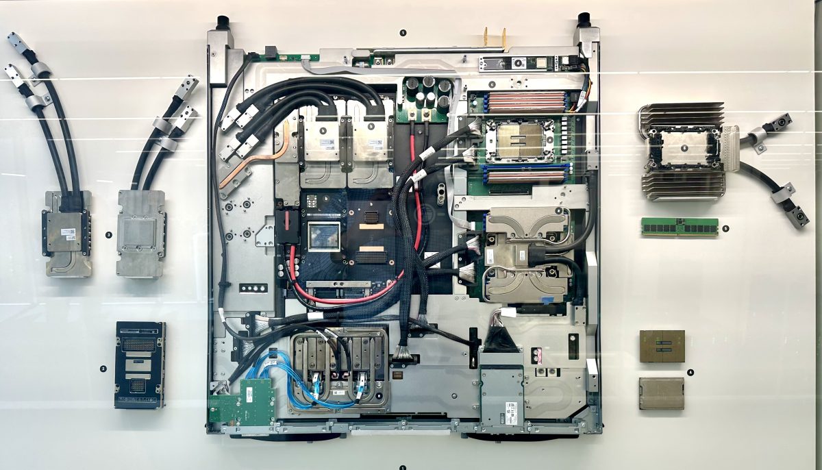 GPU blades with glycol liquid cooling in an AI data center