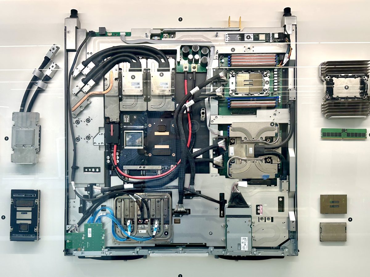 GPU blades with glycol liquid cooling in an AI data center
