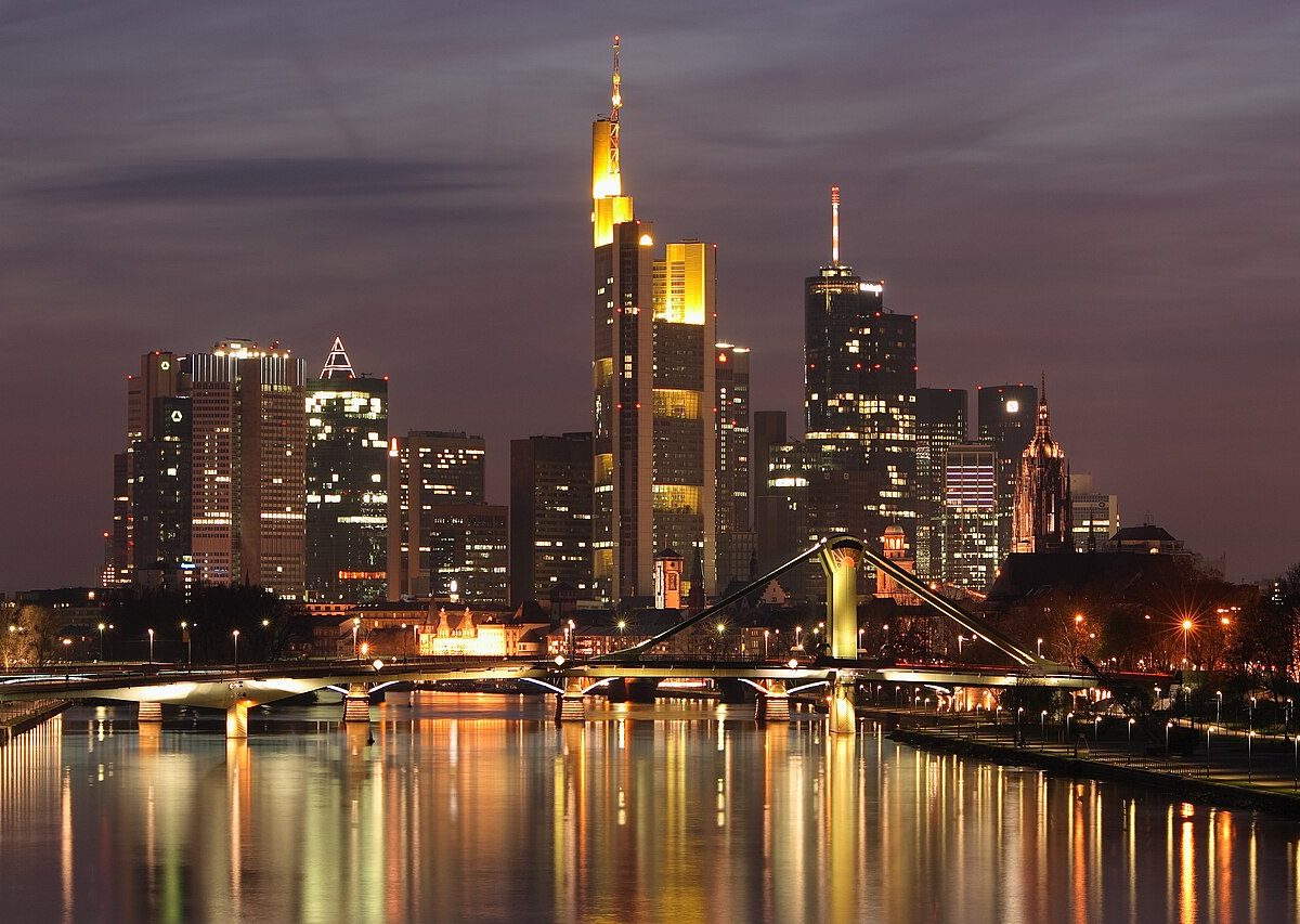 Frankfurt am Main skyline showing the German financial district