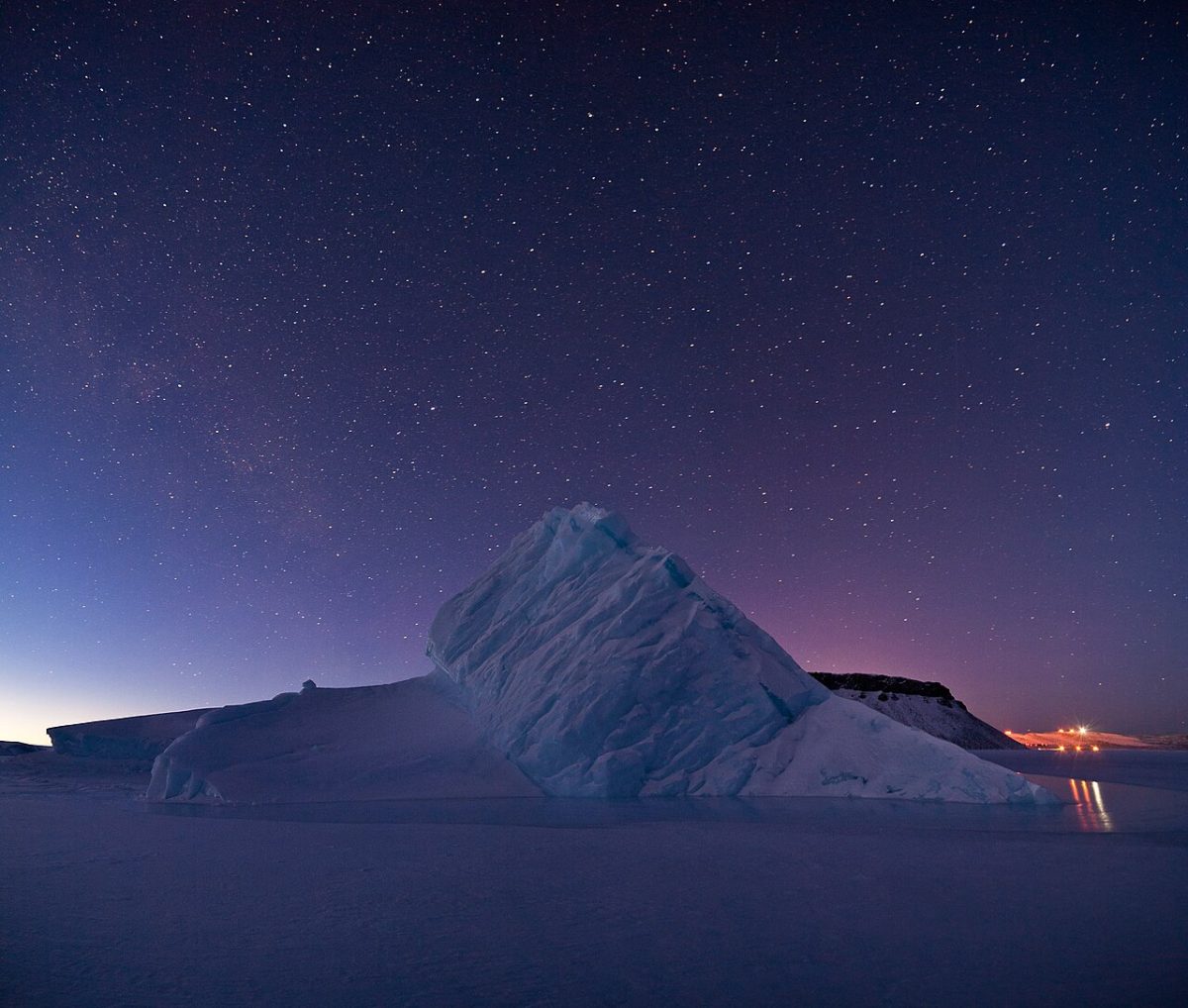 Iceberg in North Star Bay, Greenland, with Arctic waters in the background