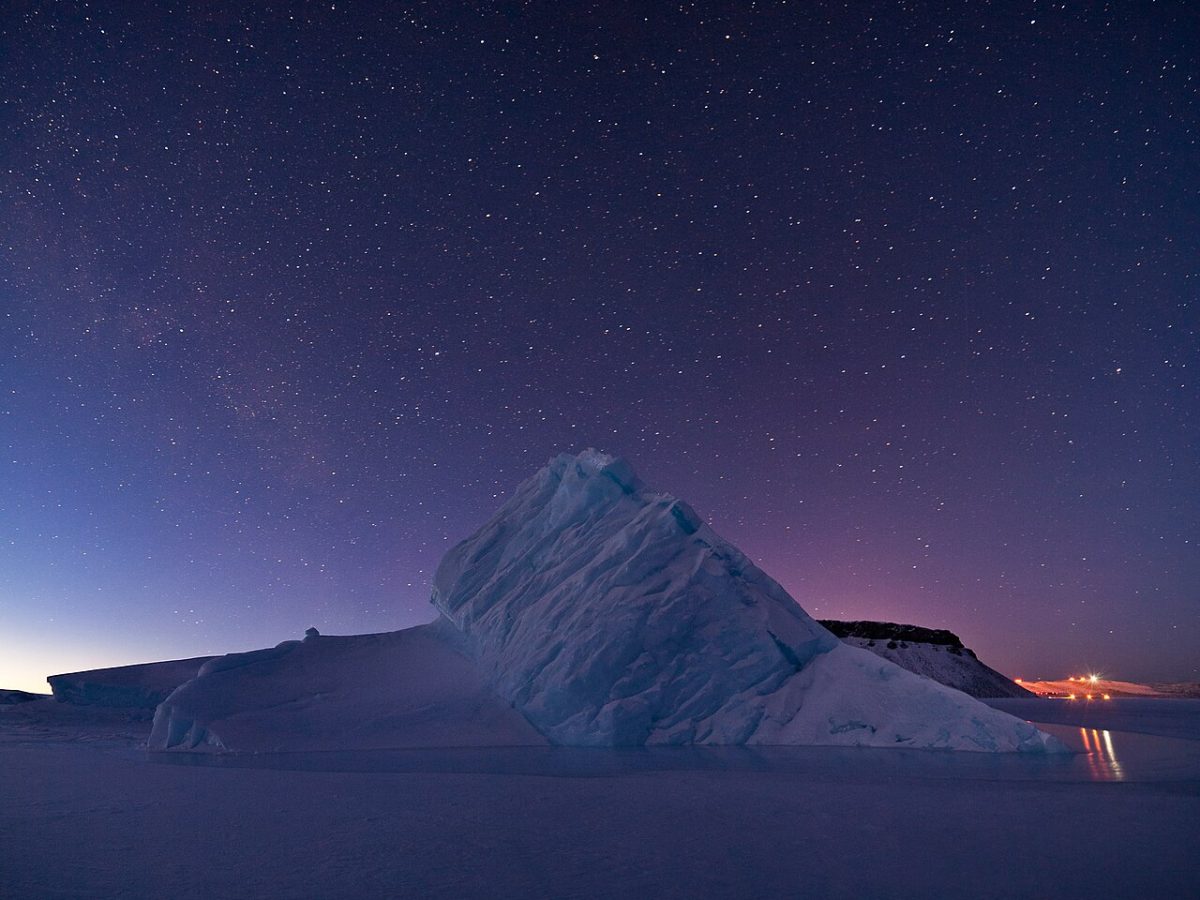 Iceberg in North Star Bay, Greenland, with Arctic waters in the background
