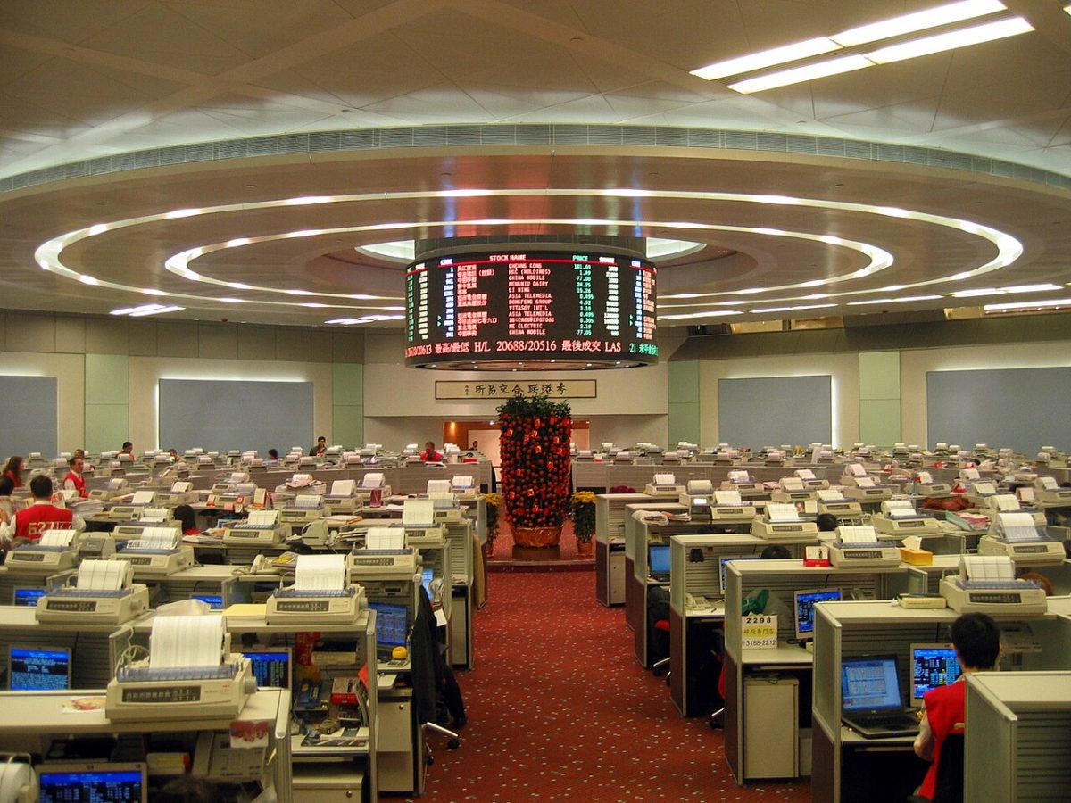 Hong Kong Stock Exchange trading lobby