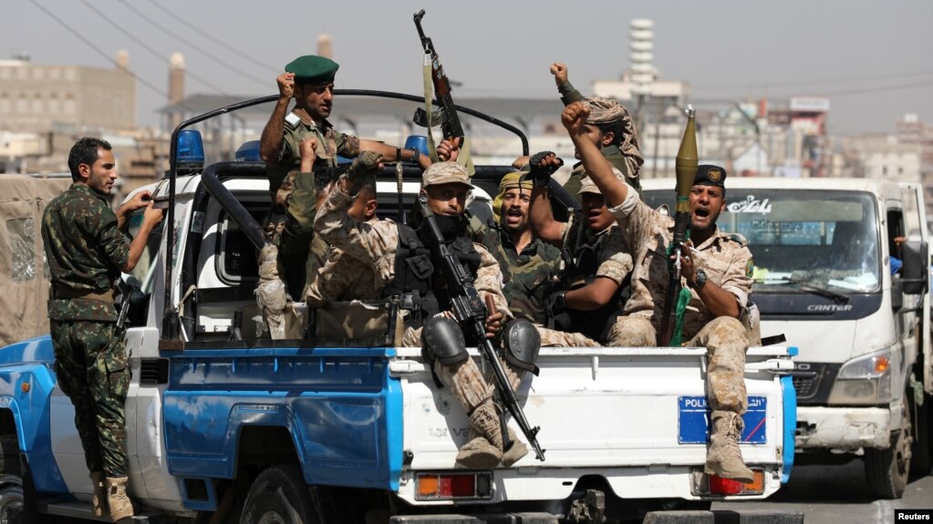 Houthi fighters in Yemen