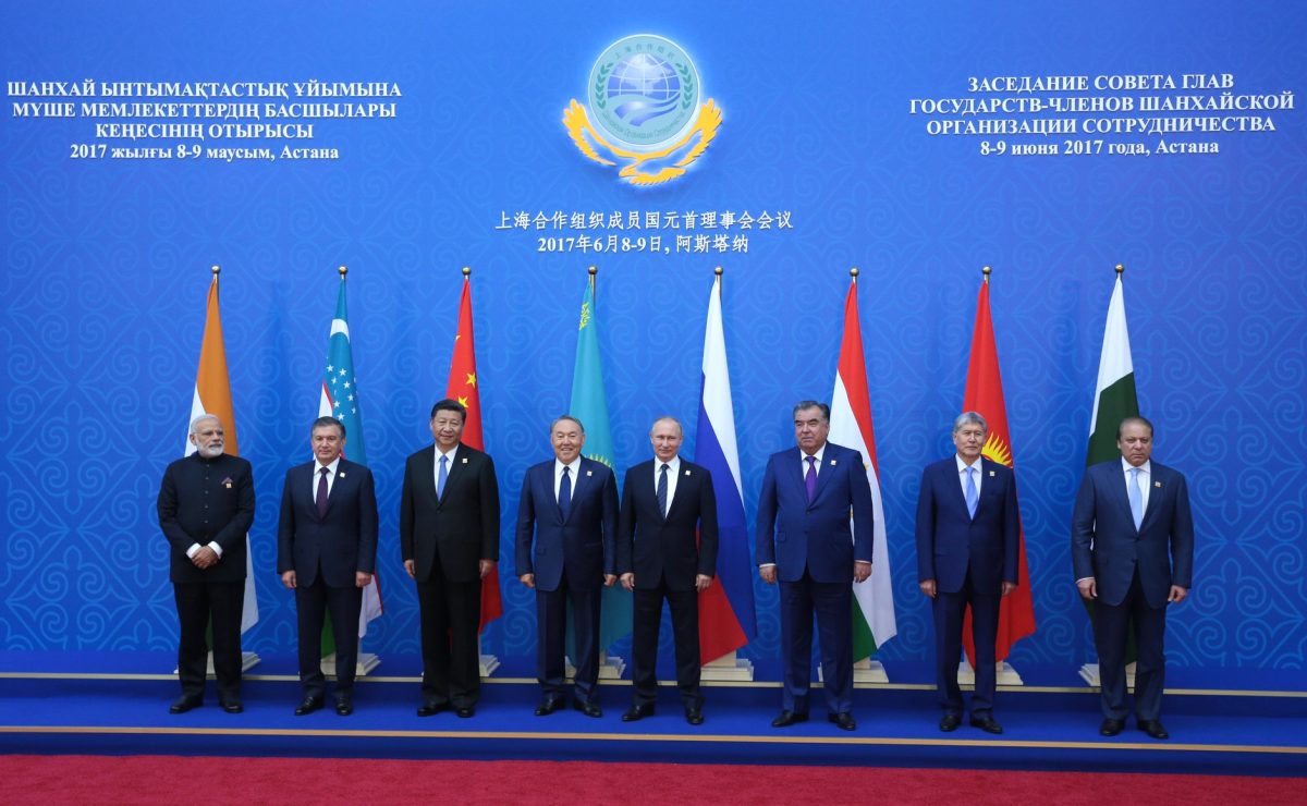 Leaders of SCO member countries gather at the 2017 summit in Astana, Kazakhstan