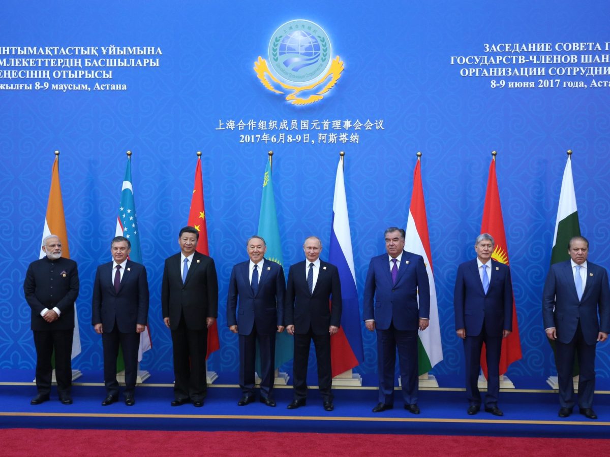 Leaders of SCO member countries gather at the 2017 summit in Astana, Kazakhstan
