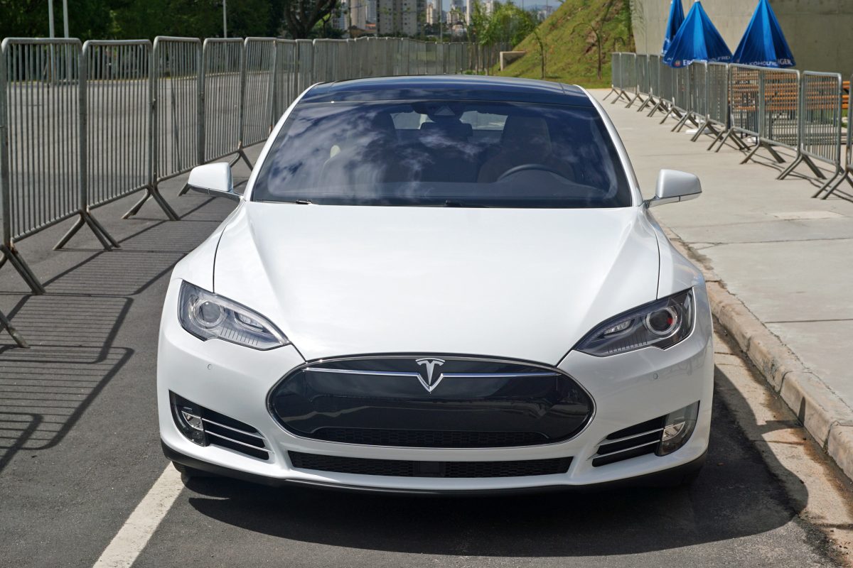 Tesla Model S electric vehicle at an auto show