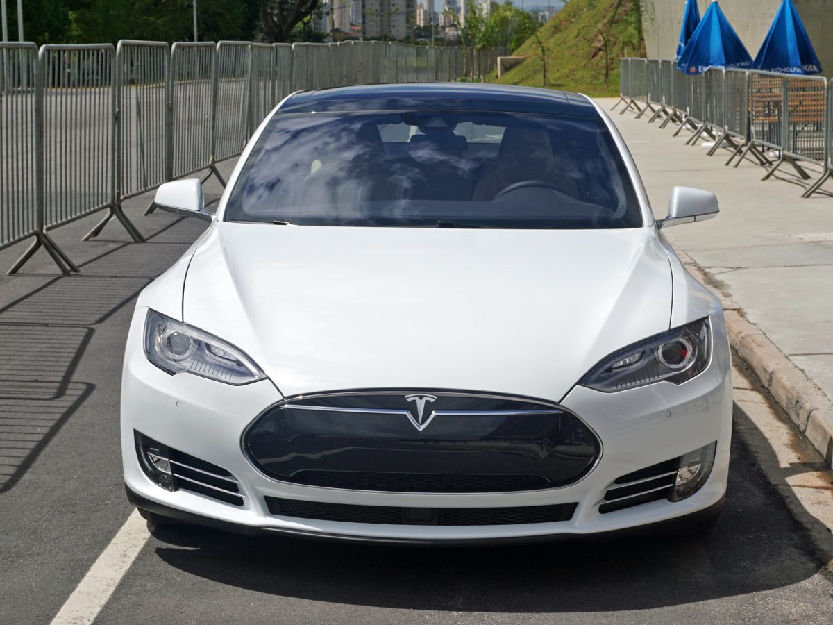 Tesla Model S electric vehicle at an auto show