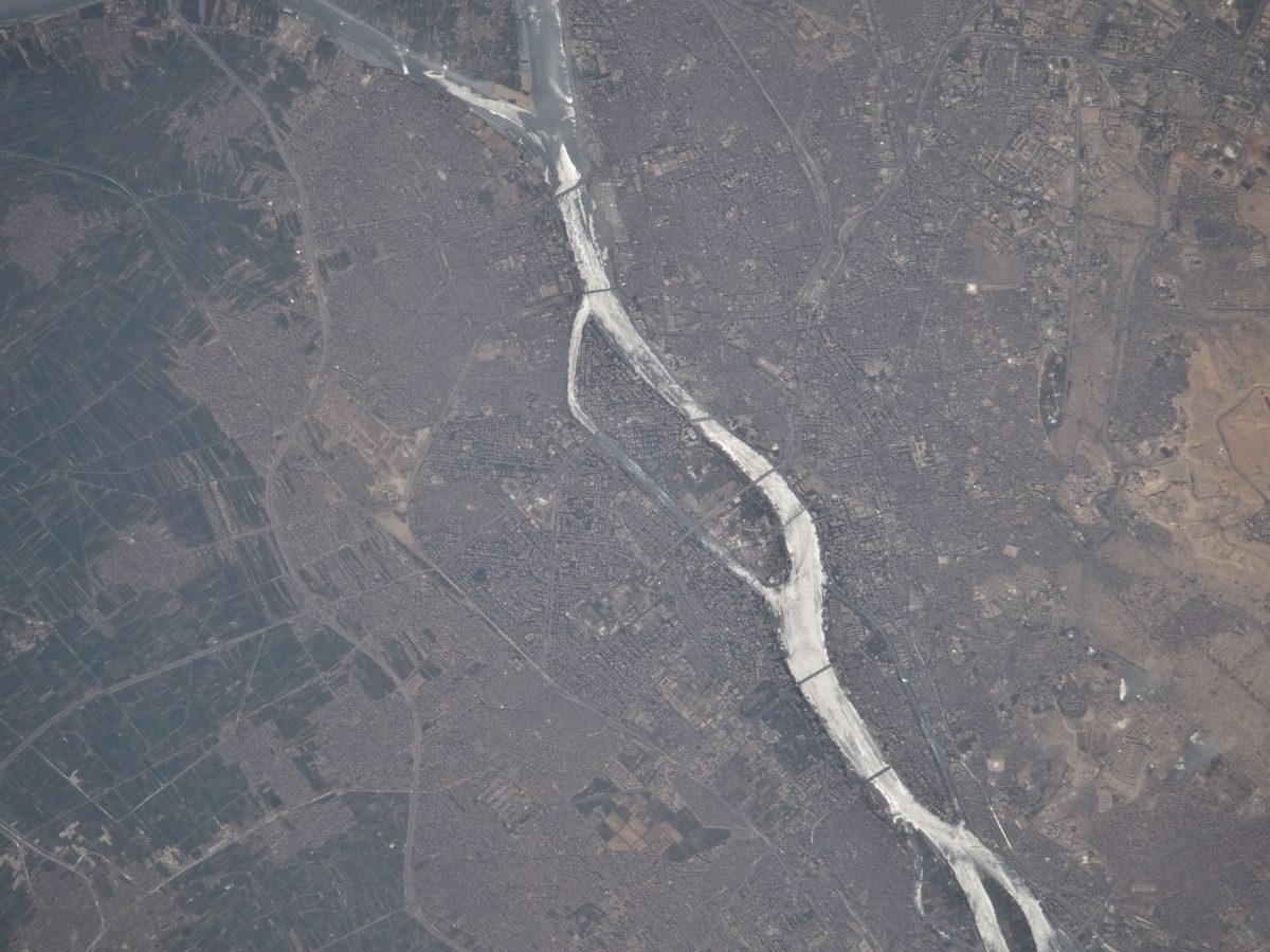 Aerial view of Cairo, Egypt from the International Space Station