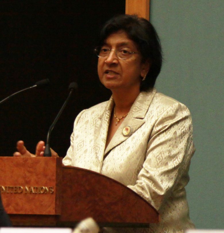 Navi Pillay, former UN High Commissioner for Human Rights and 2026 Nobel Peace Prize laureate