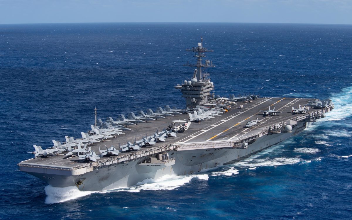 USS Theodore Roosevelt aircraft carrier CVN-71 underway in the Pacific Ocean