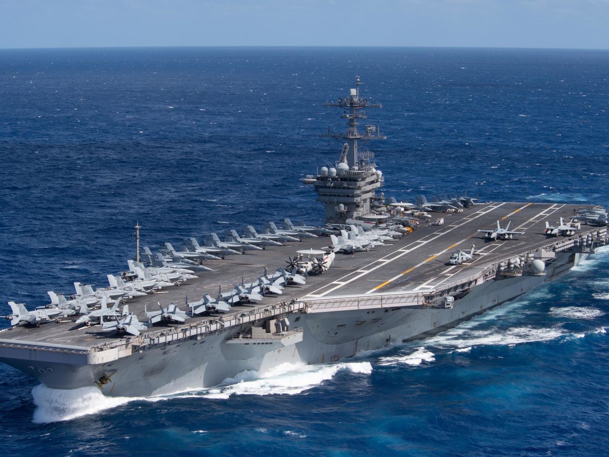 USS Theodore Roosevelt aircraft carrier CVN-71 underway in the Pacific Ocean